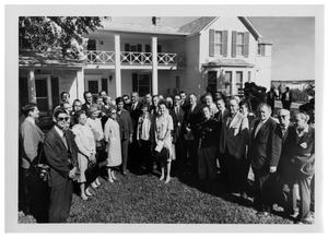 [Lyndon Johnson and Others Posing in Front of the Texas White House]