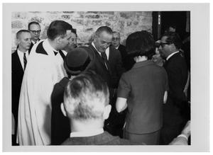 [Lyndon Johnson Meeting People in Front of a Church]