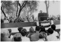 Photograph: [Lady Bird Johnson Speaking on an Outdoor Stage]