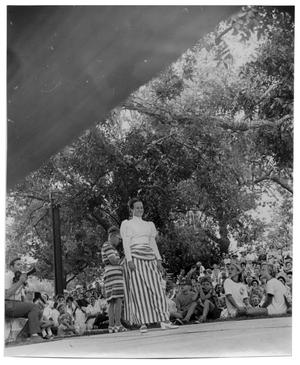 [Woman Onstage in a Striped Skirt]