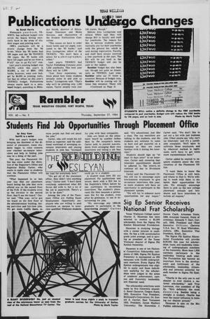Rambler (Fort Worth, Tex.), Vol. 60, No. 5, Ed. 1 Thursday, September 27, 1984