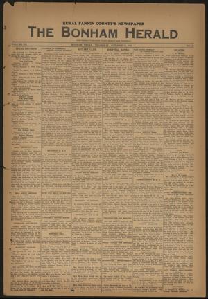 Primary view of object titled 'The Bonham Herald (Bonham, Tex.), Vol. 12, No. 18, Ed. 1 Thursday, October 13, 1938'.