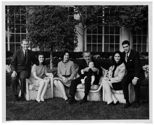 [Lyndon and Lady Bird Johnson Sitting with Their Daughters' Families]