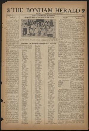 Primary view of object titled 'The Bonham Herald (Bonham, Tex.), Vol. 7, No. 11, Ed. 1 Monday, October 9, 1933'.