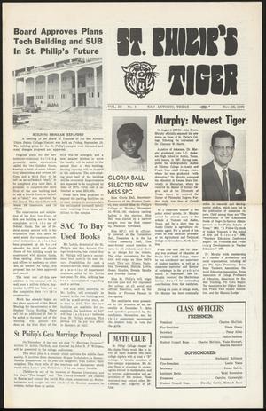 Primary view of object titled 'St. Philip's Tiger (San Antonio, Tex.), Vol. 3, No. 1, Ed. 1 Tuesday, November 18, 1969'.