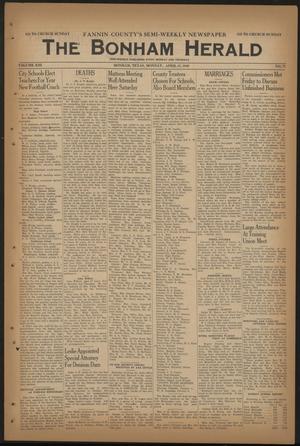Primary view of object titled 'The Bonham Herald (Bonham, Tex.), Vol. 13, No. 71, Ed. 1 Monday, April 15, 1940'.