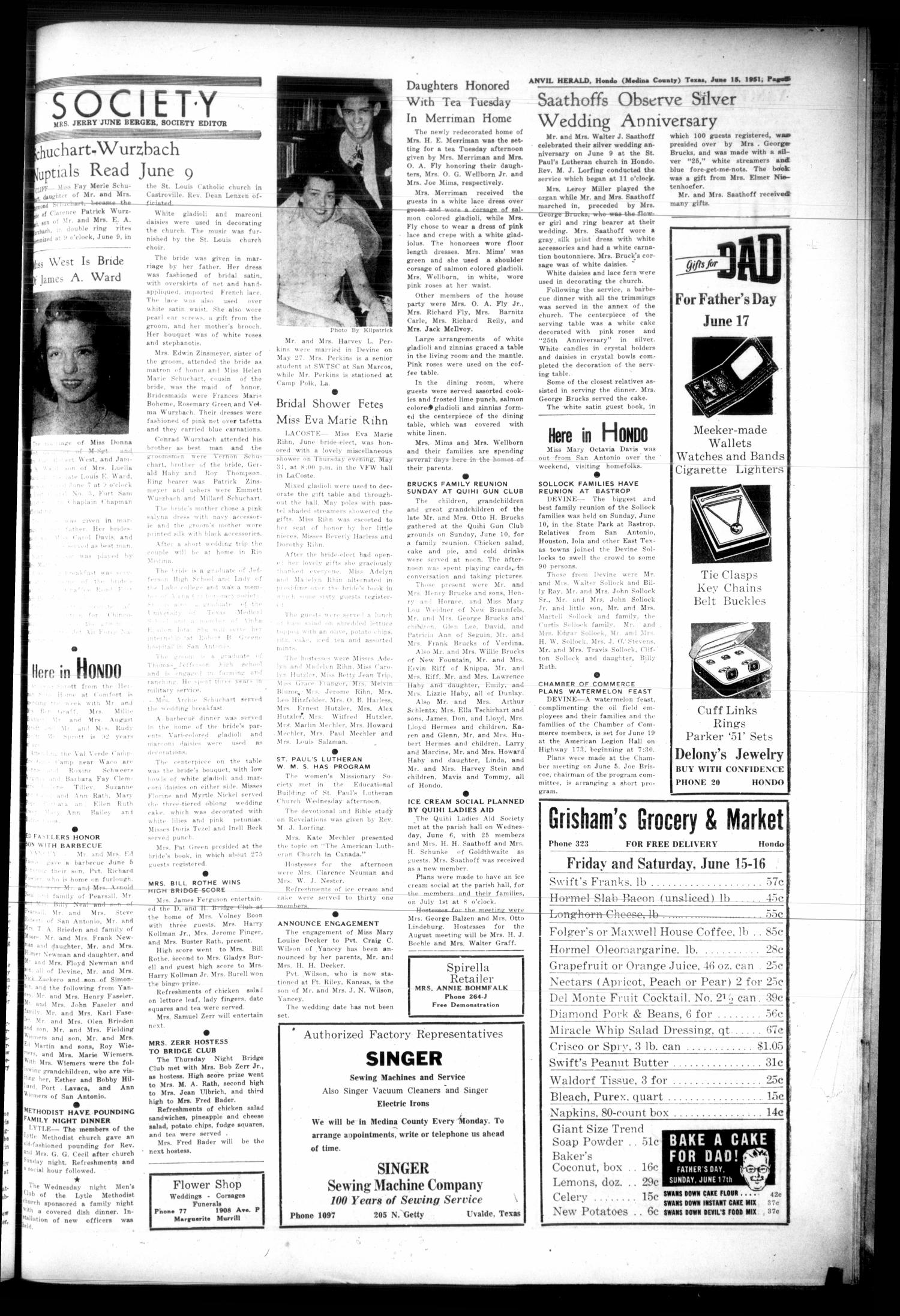 The Hondo Anvil Herald (Hondo, Tex.), Vol. [66], No. 51, Ed. 1 Friday, June 15, 1951
                                                
                                                    [Sequence #]: 5 of 22
                                                