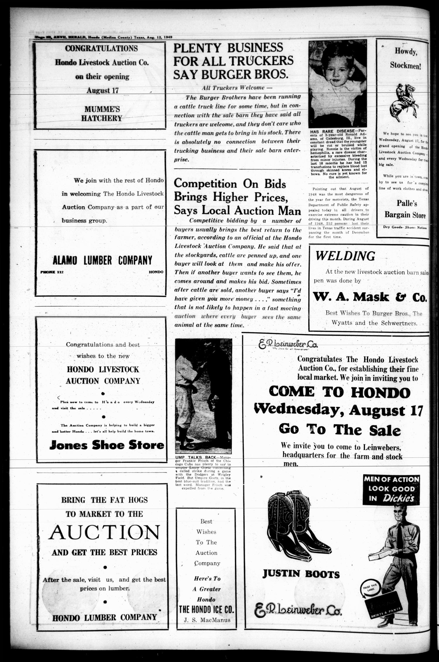 The Hondo Anvil Herald (Hondo, Tex.), Vol. 65, No. 07, Ed. 1 Friday, August 12, 1949
                                                
                                                    [Sequence #]: 18 of 24
                                                