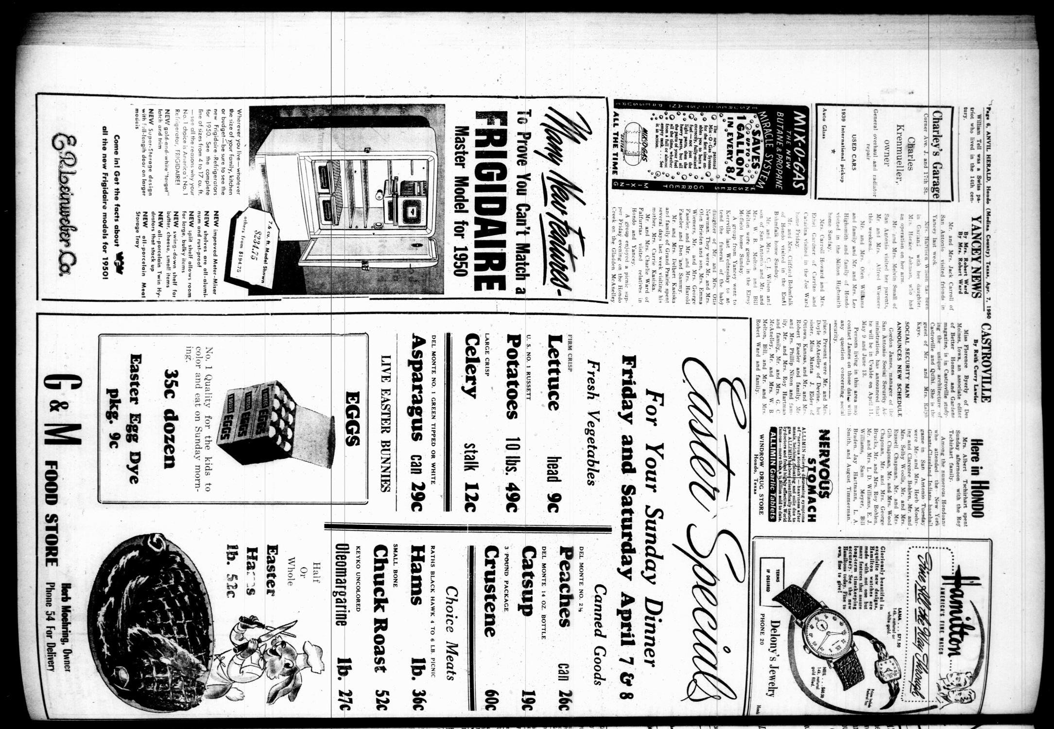 The Hondo Anvil Herald (Hondo, Tex.), Vol. 65, No. 41, Ed. 1 Friday, April 7, 1950
                                                
                                                    [Sequence #]: 6 of 16
                                                