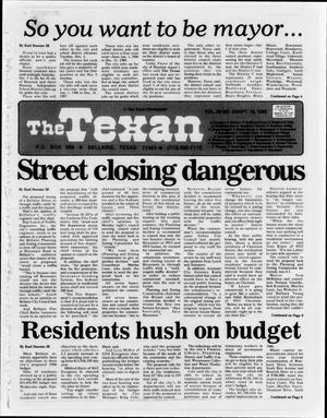 Primary view of object titled 'The Texan (Bellaire, Tex.), Vol. 32, No. 03, Ed. 1 Wednesday, September 18, 1985'.