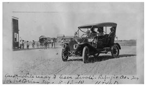 Primary view of object titled 'Automobile ready to leave Tivoli, Refugio Co., Texas for Victoria, Texas'.