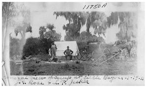General view of camp at Circle Bayou[;] J. G. Rose and L. F. Jecker