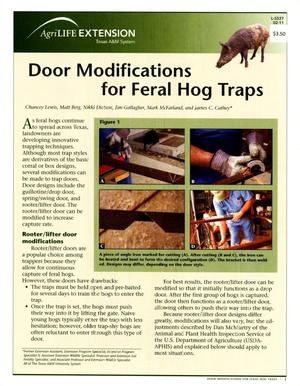 Door Modifications for Feral Hog Traps