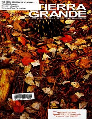 Tierra Grande, Volume 10, Number 4, October 2003
