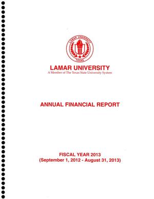 Primary view of object titled 'Lamar University Annual Financial Report: 2013'.