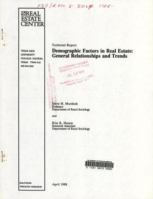 Demographic Factors in Real Estate: General Relationships and Trends
