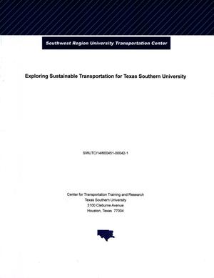 Primary view of object titled 'Exploring Sustainable Transportation For Texas Southern University'.