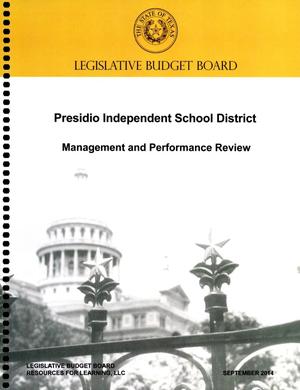 Primary view of object titled 'Presidio Independent School District (ISD) Management and Performance Review, September 2014'.