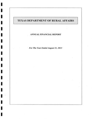 Texas Department of Rural Affairs Annual Financial Report: 2013