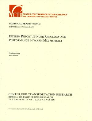 Interim Report: Binder Rheology and Performance in Warm Mix Asphalt
