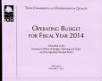 Book: Texas Commission on Environmental Quality Operating Budget, Fiscal Ye…