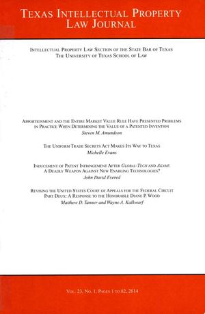 Texas Intellectual Property Law Journal, Volume 23, Number 1, 2014