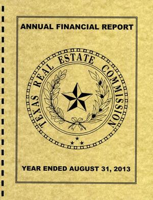 Texas Real Estate Commission Annual Financial Report: 2013