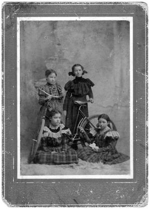 Primary view of object titled '[Four Girls with a Bicycle]'.