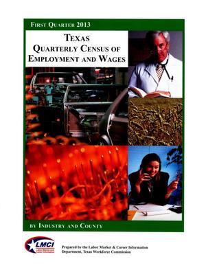 Texas Quarterly Census of Employment and Wages by Industry and County: First Quarter 2013