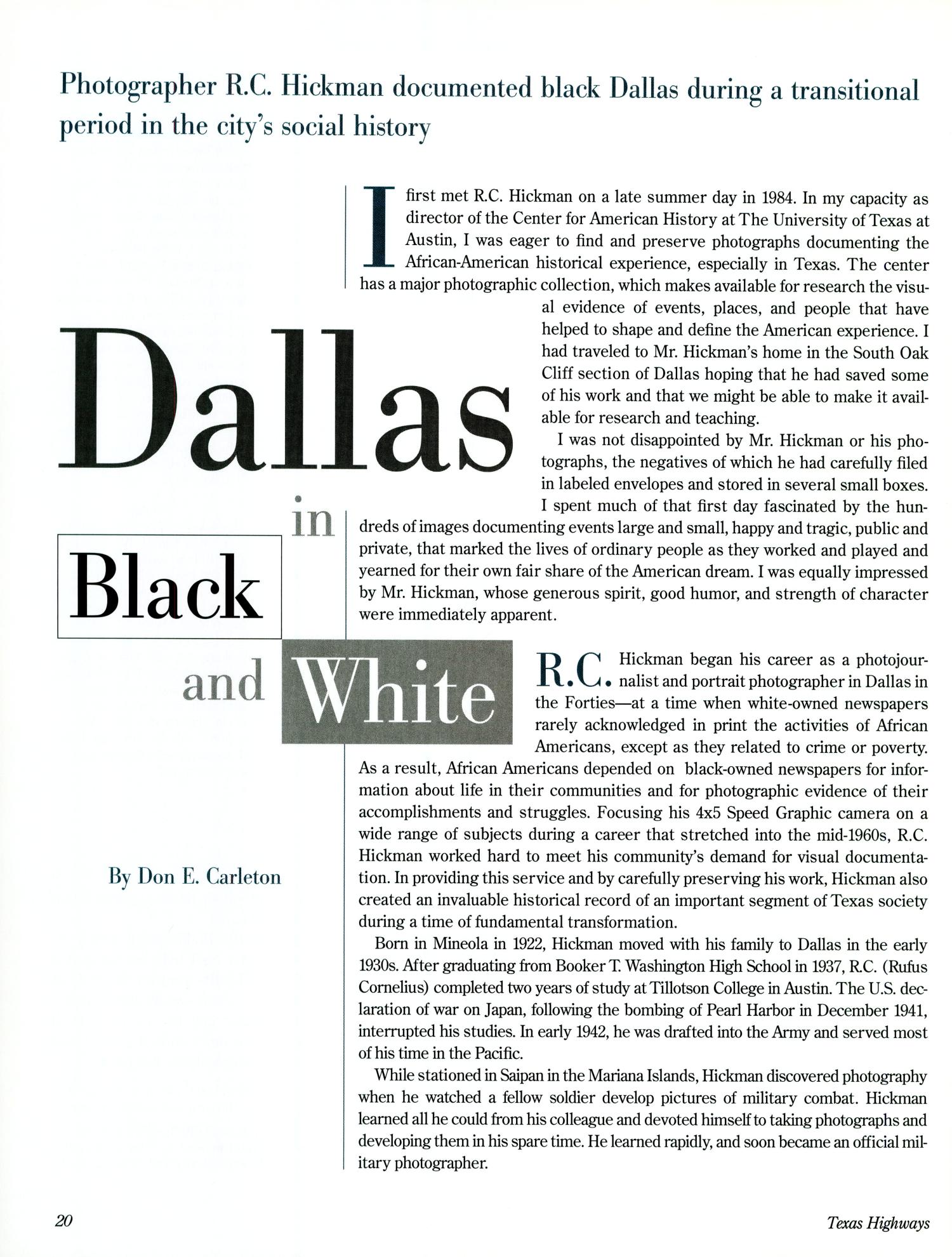 Texas Highways, Volume 46, Number 2, February 1999
                                                
                                                    20
                                                
