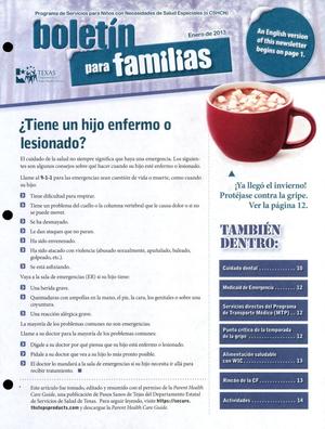 Niños con Necesidades Médicas Especiales: Boletín para familias, Enero de 2013