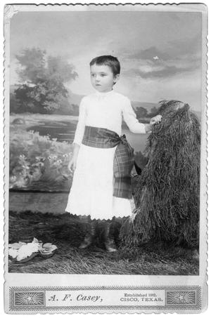 [Portrait of Child Leaning on Hay]