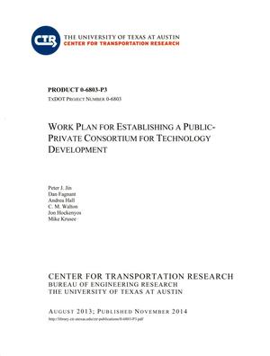 Work Plan for Establishing a Public-Private Consortium for Technology Development