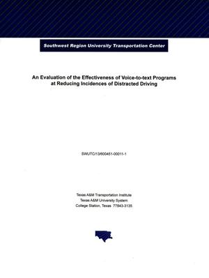 Primary view of object titled 'An Evaluation of Voice-to-text Programs at Reducing Incidences of Distracted Driving'.