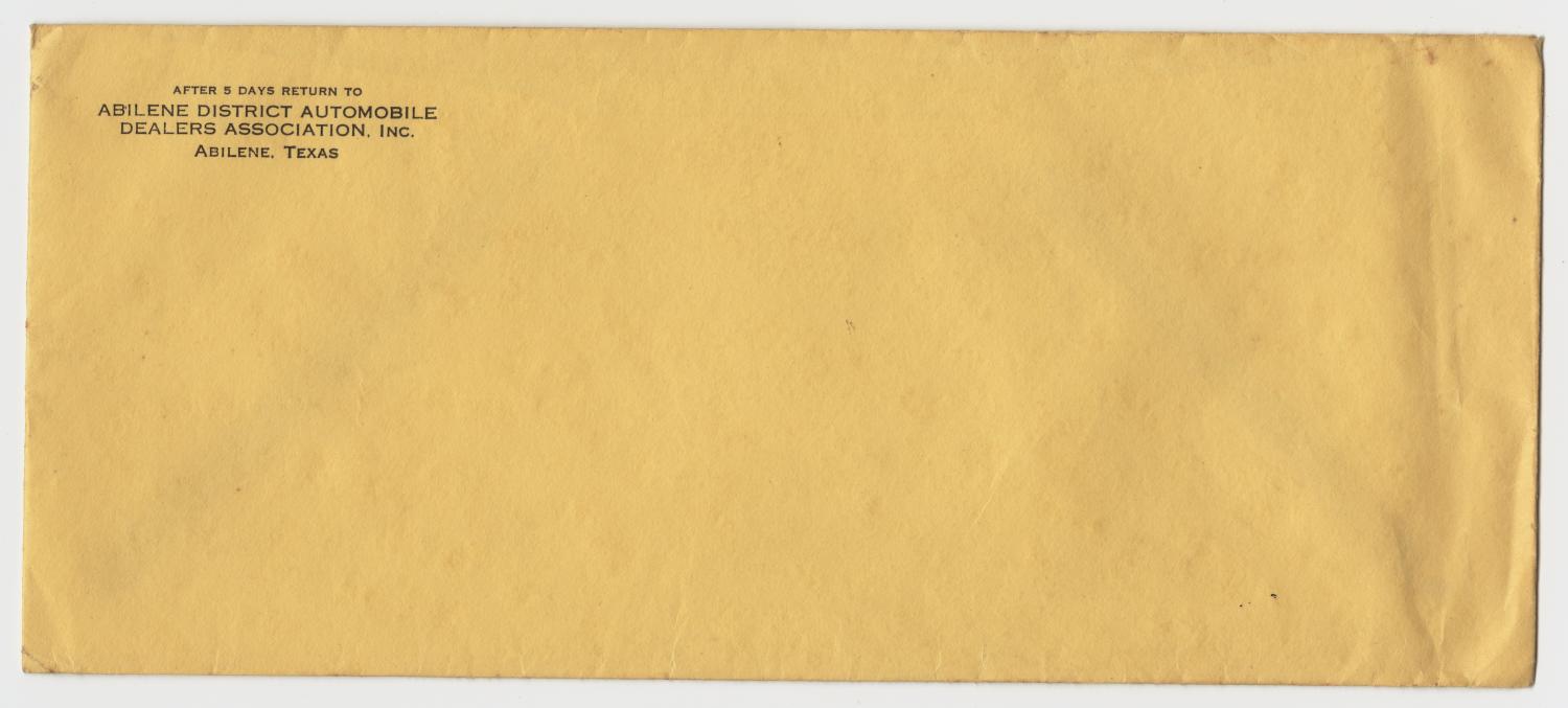 [Envelope from Abilene District Automobile Dealers Association, Inc.]
                                                
                                                    [Sequence #]: 1 of 2
                                                