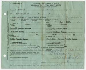 [Birth Certificate of Annie Maude Aycock]