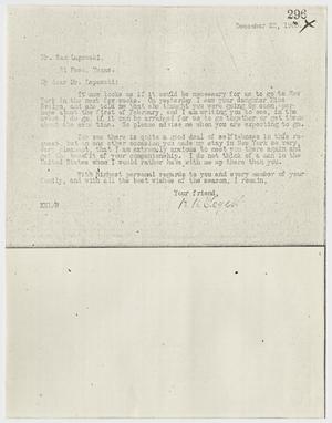 Primary view of object titled '[Letter from K.K. Legett to Sam Lapowski - December 22, 1905]'.