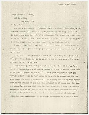 [Letter from K.K. Legett to Edward Clinch - January 30, 1906]