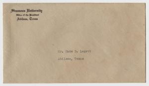 [Envelope from Simmons University to Kade B. Legett]