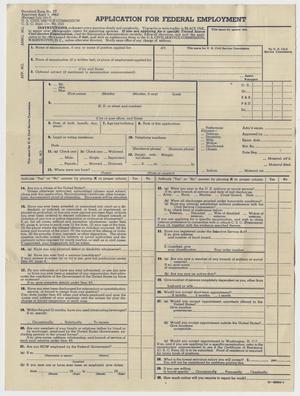 Primary view of object titled 'Application for Federal Employment'.