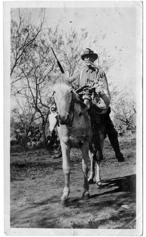 Primary view of object titled '[Man on Horseback Holding a Long Gun]'.