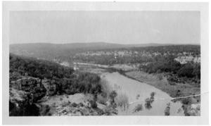 Primary view of object titled '[Aerial View of a Swollen Ranch Creek]'.