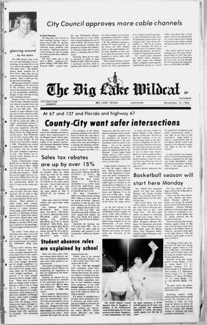 Primary view of object titled 'The Big Lake Wildcat (Big Lake, Tex.), Vol. 59, No. 47, Ed. 1 Thursday, November 15, 1984'.
