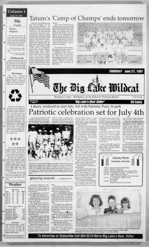 The Big Lake Wildcat (Big Lake, Tex.), Vol. SIXTY-SIXTH YEAR, No. 27, Ed. 1 Thursday, June 27, 1991