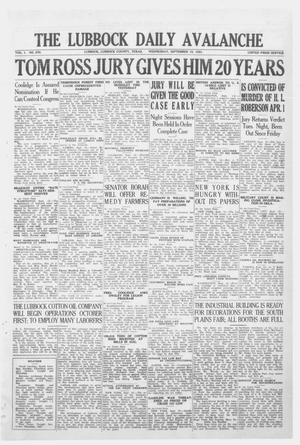 Primary view of object titled 'The Lubbock Daily Avalanche (Lubbock, Texas), Vol. 1, No. 278, Ed. 1 Wednesday, September 19, 1923'.