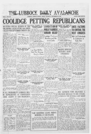 The Lubbock Daily Avalanche (Lubbock, Texas), Vol. 1, No. 279, Ed. 1 Thursday, September 20, 1923