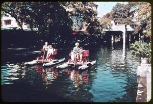 San Antonio River with paddleboats
