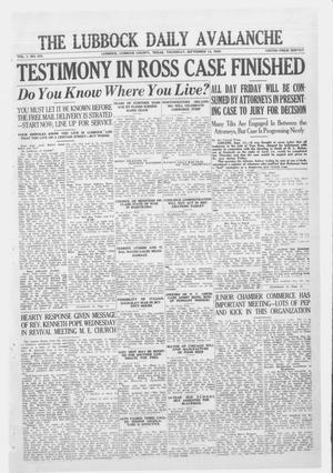 The Lubbock Daily Avalanche (Lubbock, Texas), Vol. 1, No. 273, Ed. 1 Thursday, September 13, 1923
