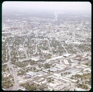 Primary view of object titled 'Photo-Aerial photo view of downtown before HemisFair'.