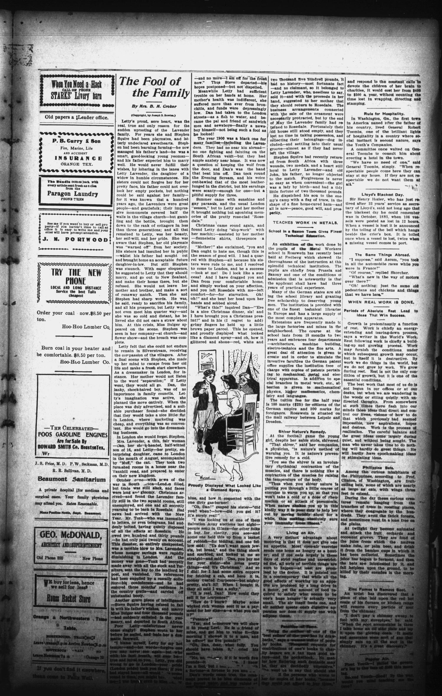 The Orange Daily Tribune. (Orange, Tex.), Vol. 7, No. 5, Ed. 1 Saturday, January 5, 1907
                                                
                                                    [Sequence #]: 3 of 4
                                                